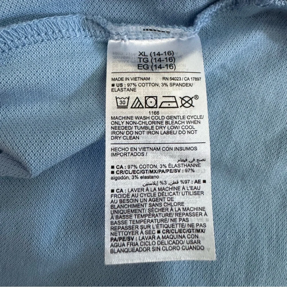 Old Navy Uniform Pique Long Sleeves Polo Shirt for Girls in Light Blue